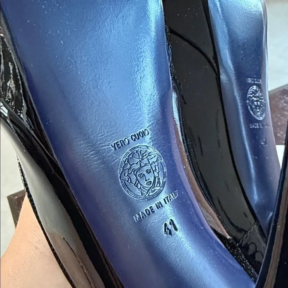 Versace Black Patent Leather High Heels 41